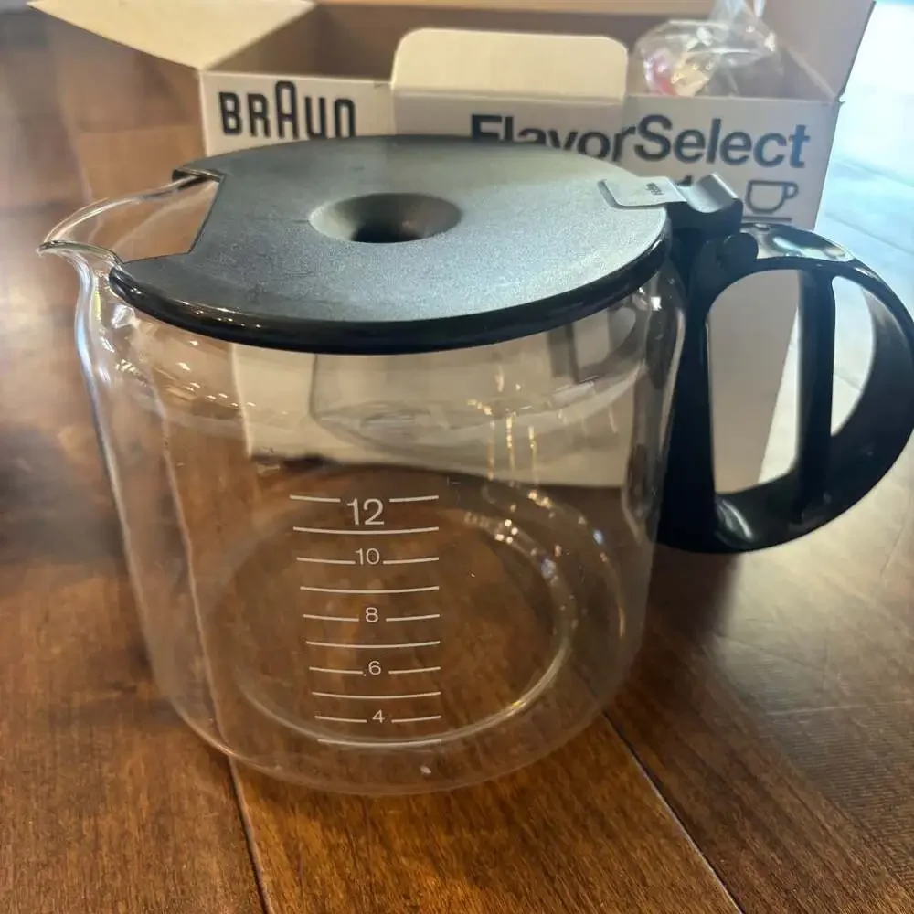 Braun FlavorSelect KFK 12FL 12-Cup Replacement Glass Coffee Carafe w/ Lid